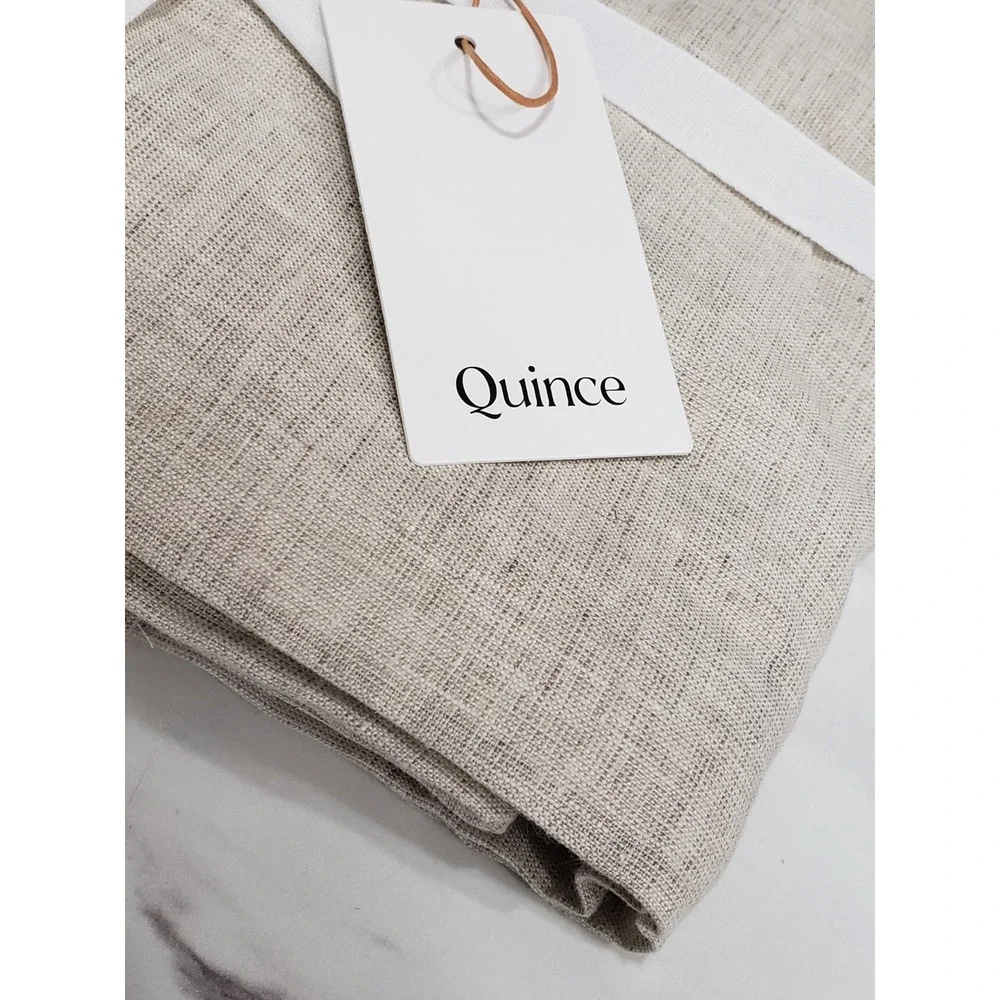 Quince European Linen Light Filtering Curtain Flax 48x84 Solid Panel